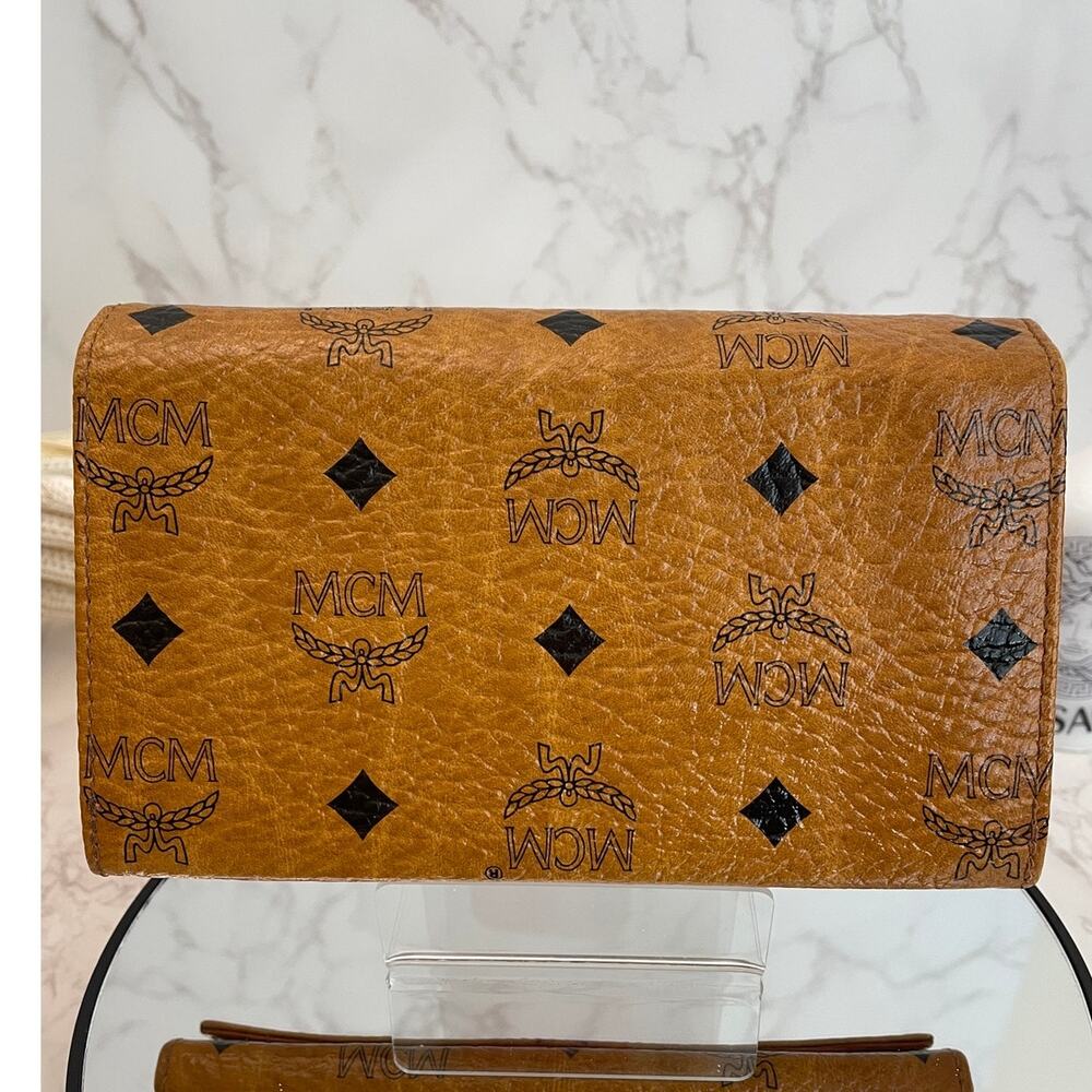 VINTAGE MCM (Michael Cromer Munich) Long Flap Kiss-Lock Wallet EUC - Picture 4 of 12